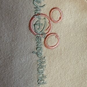 Disney World Embroidered Light Pink V-Neck Size L